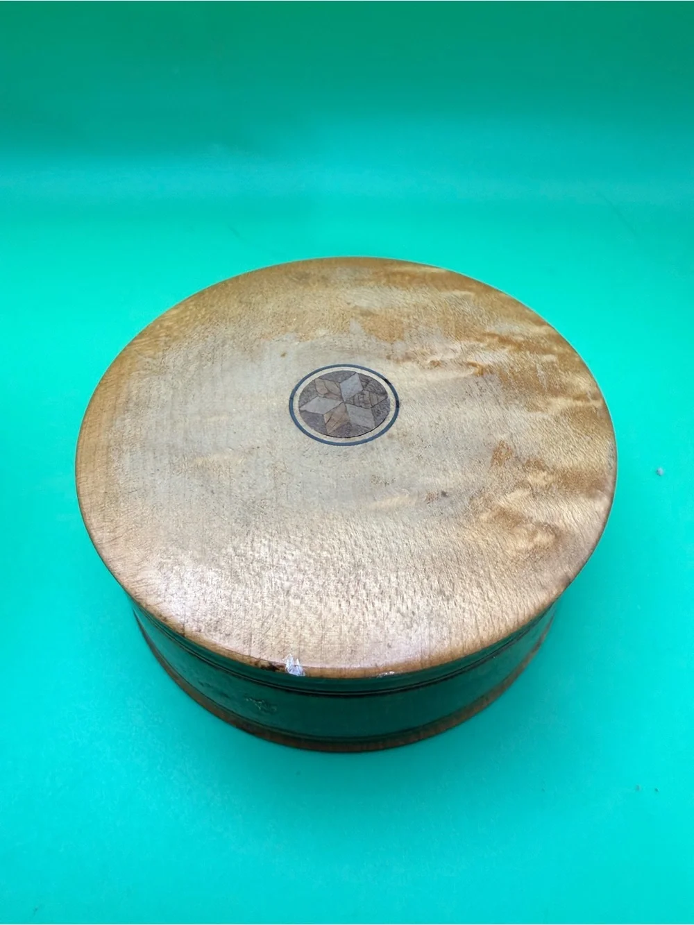 Handcrafted Round Wooden Box - Brown